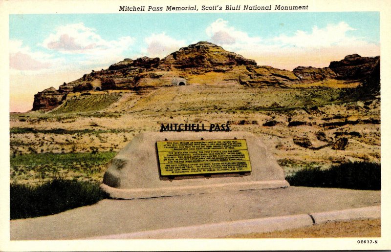 Nebraska Scott's Bluff National Monument Mitchell Pass Memorial Curteich