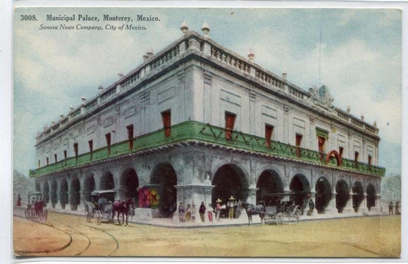 Municipal Palace Monterey Mexico 1910s postcard