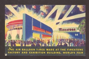 1933 1934 CHICAGO WORLD'S FAIR FIRESTONE RUBBER CO. EXIBIT VINTAGE POSTCARD