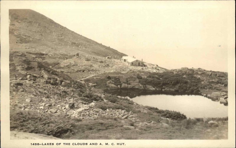 White Mountains Lakes of the Clouds Hut AMC Shorey 1458 Real Photo Postcard