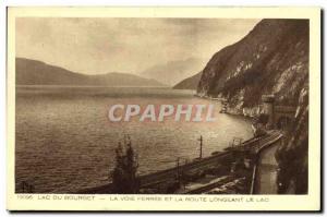 Old Postcard Lake Bourget La Ferree Way and Route along the lake