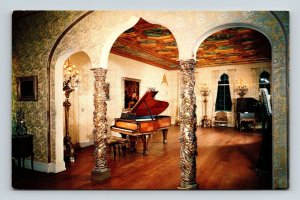 Ringling Residence Sarasota Florida Fl Interior Piano Postcard UNP VTG Unused 