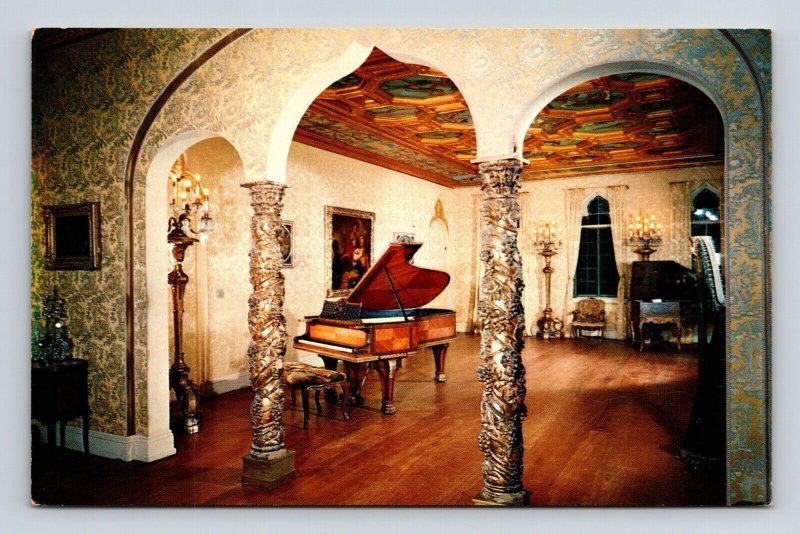 Ringling Residence Sarasota Florida Fl Interior Piano Postcard UNP VTG Unused 