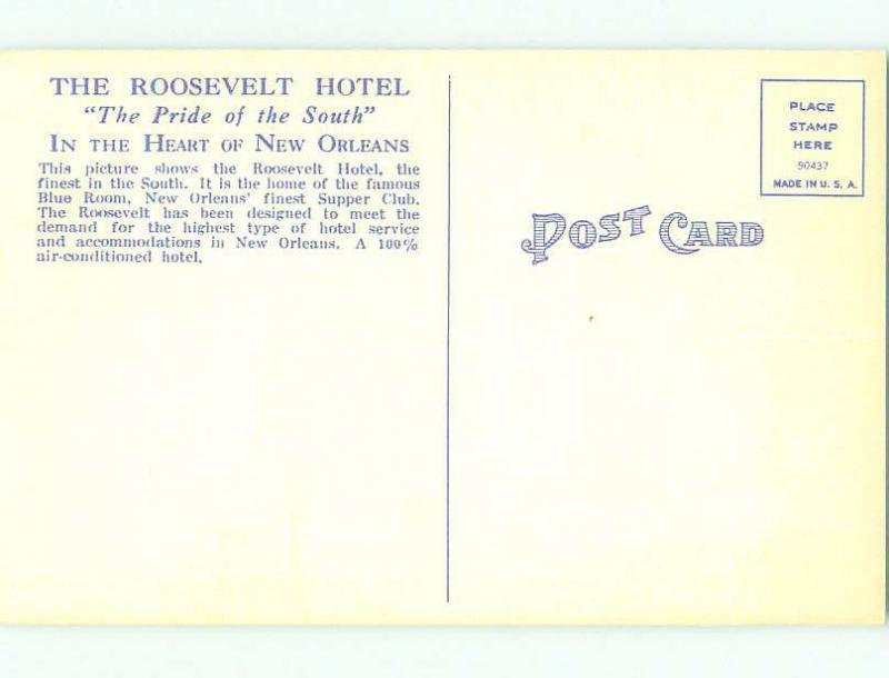 Unused Linen ROOSEVELT HOTEL New Orleans Louisiana LA hr7556-14