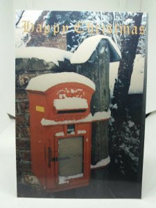 The Postbox at Thorpe Basset Yorkshire Vintage Christmas Greetings Postcard