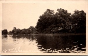 Real Photo Postcard 14 Mileham & Ruch Cottage in Nottawa, Michigan