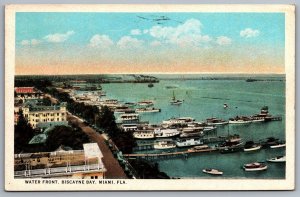 1924 Waterfront Biscayne Bay Miami Florida Boats And Ships Dock Posted Postcard