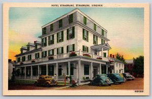 Strasburg Virginia~Hotel Strasburg~Vintage Linen Postcard