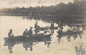 H98/ Berlin New York RPPC Postcard c1910 Dyken Pond Boats People  207