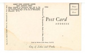 MN - Minneapolis. Seventh Street at Night ca 1950's