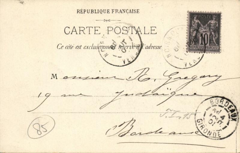 france, NOIRMOUTIER, Rochers Saint-Filbert (1901) Stamp