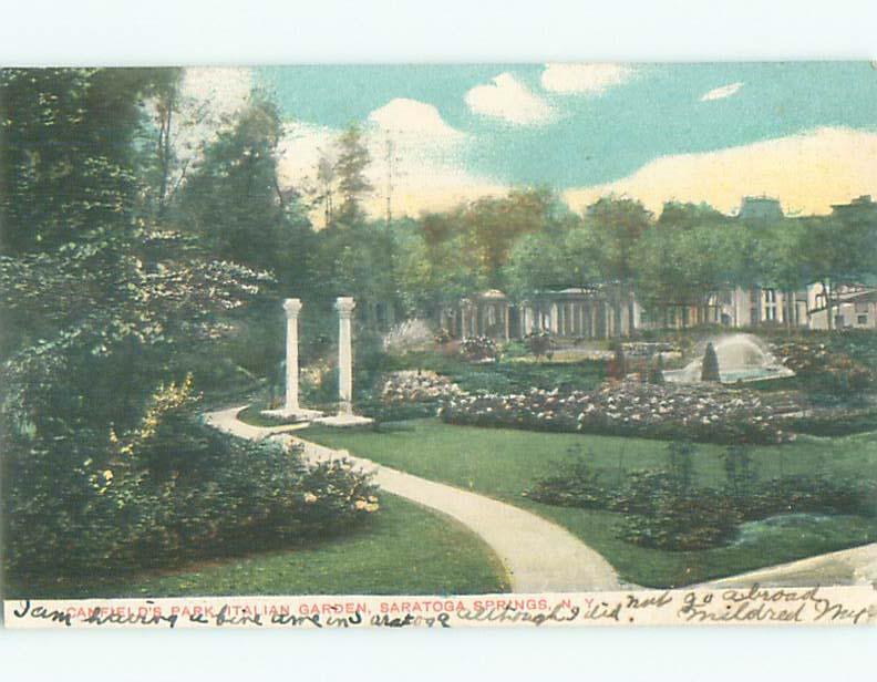 Pre-1907 ITALIAN GARDEN AT PARK Saratoga Springs New York NY n6897