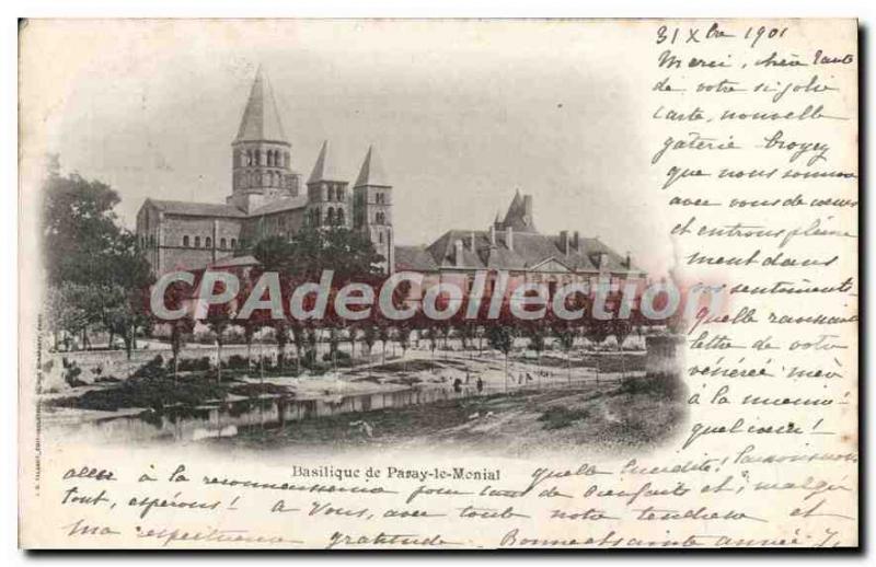 Old Postcard Paray Le Monial Basilica