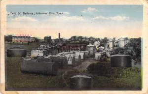 c.'17,  Less Oil Refinery, Arkansas City, Kansas, KS, Old Postcard