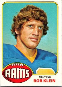 1976 Topps Football Card Bob Klein Los Angeles Rams sk4630