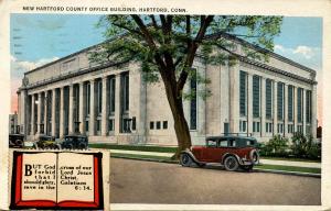 CT - Hartford. New Hartford County Office Building (sticker on front of card)