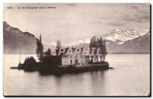 Old Postcard Island Salagnon (Lake Geneva)