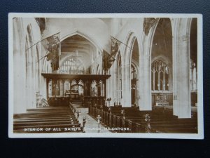 Kent MAIDSTONE All Saints Church Interior - Old RP Postcard