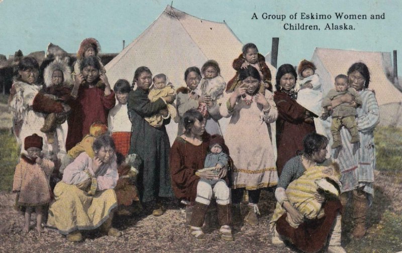 1914, Group of Eskimo Women & Children, Used, P/M Ketchikan (PC963)