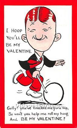 I Hoop you'll be my Valentine Vinegar Valentine Unused 