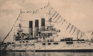 Russian Navy Battleship USSR Retvisan Vintage Postcard