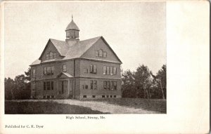 View of High School, Strong ME Undivided Back Vintage Postcard N77