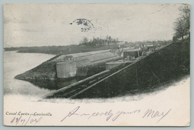 Louisville Kentucky~Canal Locks~Vintage Postcard