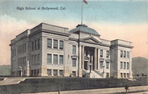 Hand Colored Postcard High School in Hollywood, California~130446