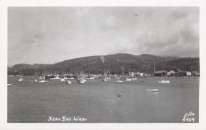 Fishing Boat Fleet Neah Bay Washington 1950s Ellis RPPC Real Photo postcard