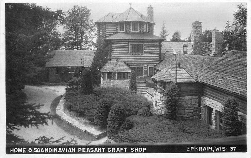 EPHRAIN WISCONSIN 1940s Home Scandinavian Pleasant Craft Shop RPPC 3938