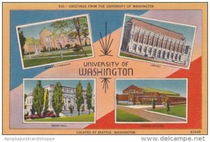 Washington Seattle Greetings From The Unversity Of Washington University Of W...