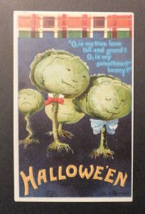 Mint USA Picture Postcard Halloween Living Cabbage Sweetheart Ellen Clapsaddle