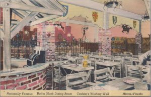 Postcard Robin Hood Dining Room Cashier's Wishing Well Miami FL