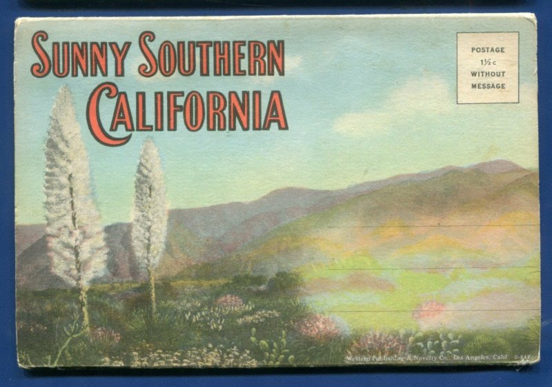 Sunny Southern California ca Roosevelt Hwy RR locomotive postcard folder #2