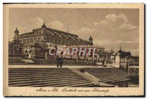 Old Postcard Mainz Rh Stadthalle mit neuer Rheinstrasse