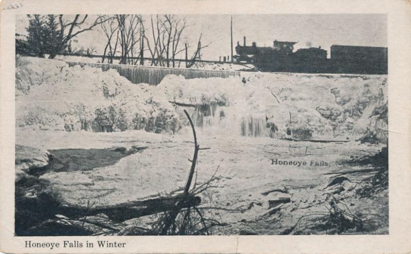 Honeoye Falls NY New York Winter view of Train on Railroad Bridge - pm ...