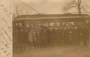 Rare 1906 Real Photo, RPPC, Street Car, Union,  NJ, Msg,  Old Post Card