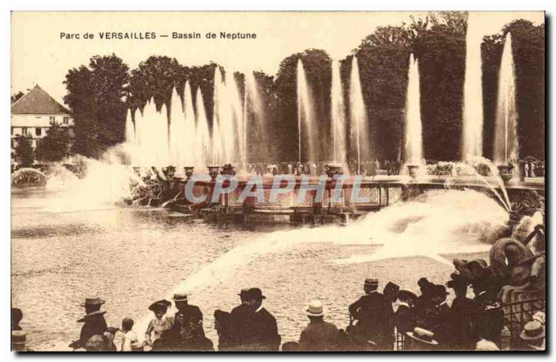 Old Postcard Park of Versailles Bassin de Neptune