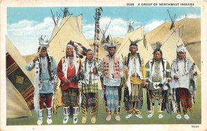 A GROUP OF NORTHWEST INDIANS POSTCARD (c. 1920s)