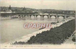 Old Postcard Quai Claude Bernard Lyon and Bridge of the Guillotiere