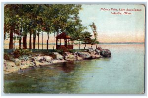 Nelson's Point Lake Assowompset Lakeville Massachusetts Middleboro MA Postcard