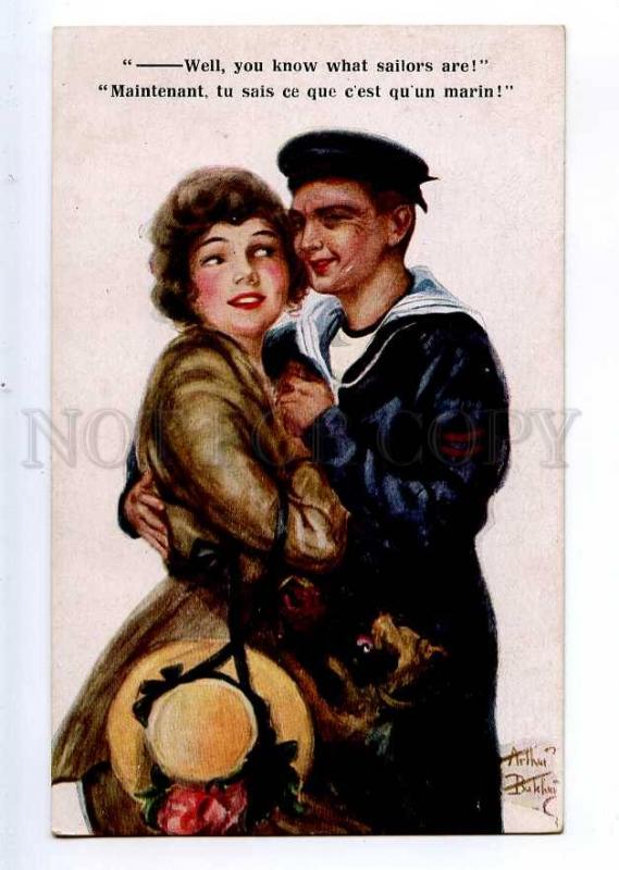 235194 NAVY Sailor Lady TERRIR by Arthur BUTCHER vintage PC  