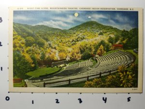C 1944 Mountainside Theater Cherokee Indian Reservation NC Linen Unposted Unused