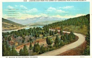 Vintage Postcard Tennessee Pass c.1939 Mt. Massive Colorado