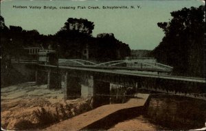 Schuylerville New York NY Hudson Valley Bridge Fish Creek c1910 Vintage Postcard