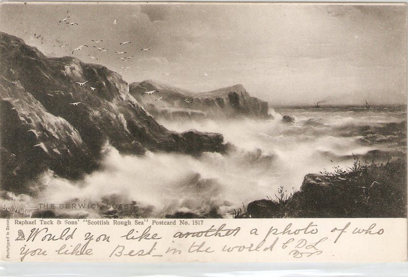 Scotish  Rough Seas Tuck Postcard # 1517