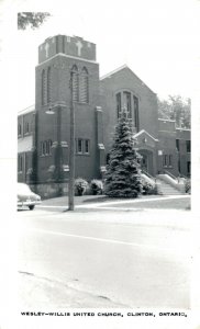 Canada Wesley Willis United Church Clinton Ontario RPPC 05.54