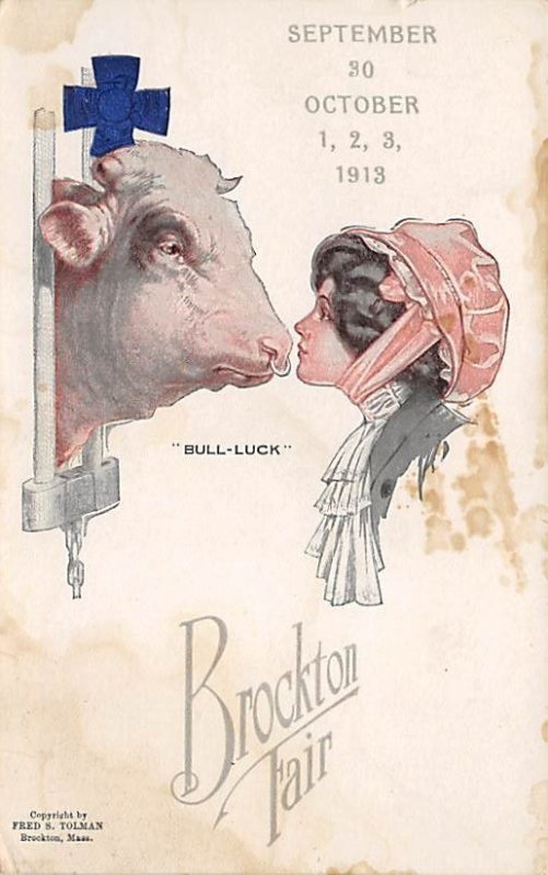 Brockton Fair, Bull Luck Cow Unused stains on card