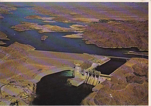 Arizona - Nevada Aerial View Davis Dam On The Colorado River