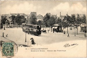 CPA Levallois Perret Boulevard Bineau Station des Tramways (1315247)